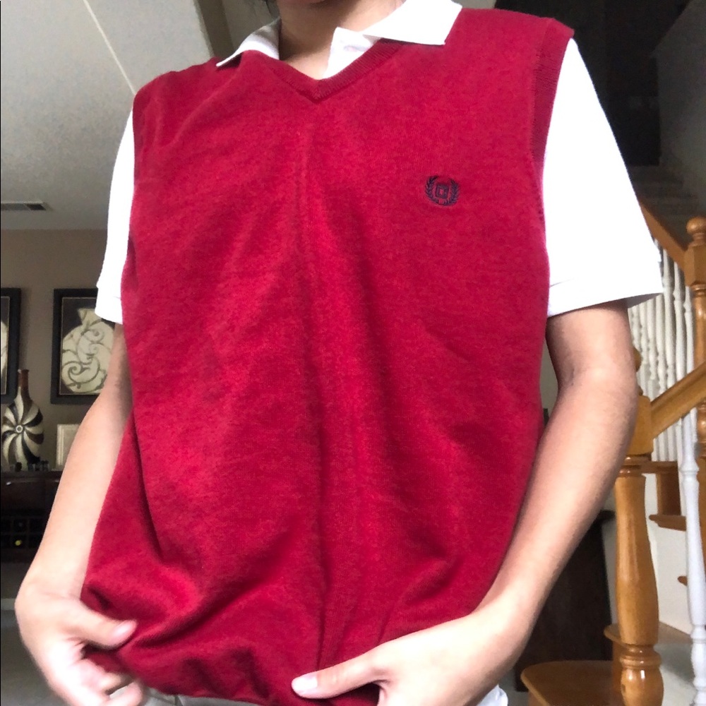 chaps red sweater vest